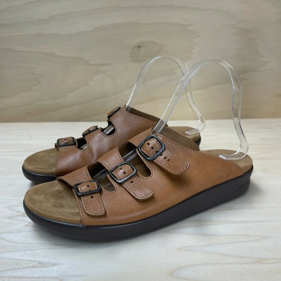Sas Tripad Comfort Womens M9592966 Leather Buckle Brown Slide Sandals Size 10 N - Picture 3 of 8